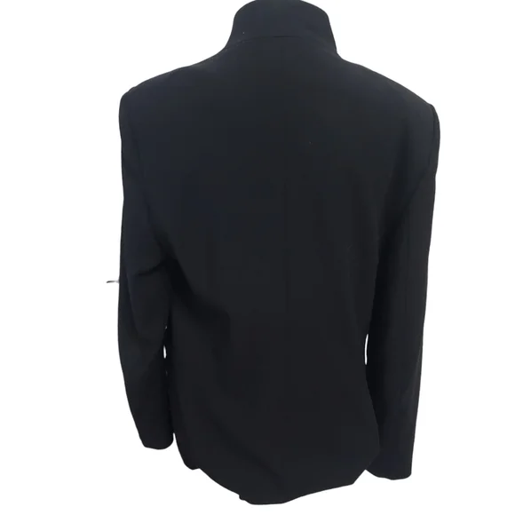 EUC Escada Black Leather Trim Wool Blend Babaasi Blazer - Picture 5 of 10